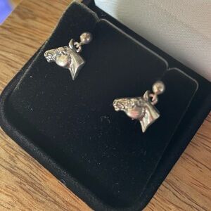 NEW-Sterling Silver Horse Head Earrings